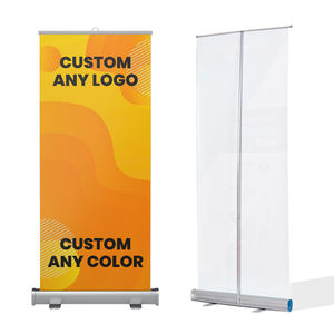Soporte de exhibición de pancarta emergente personalizado impreso retráctil de aluminio Base ancha enrollable portátil para publicidad y promoción - Product Image 1