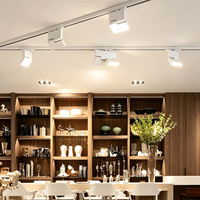 Spot LED sur rail en aluminium à angle réglable pour salon et magasins de vêtements
