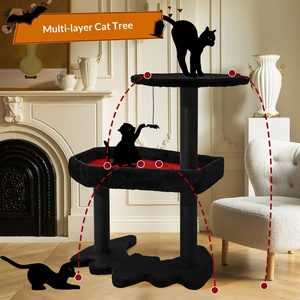 Wholesale Modern Gothic Cat Tree Black Wood Cat Tower Coffin Nest for Large Cats Heavy Duty Indoor Halloween Spooky <strong>Furniture</strong> - Product Image 5
