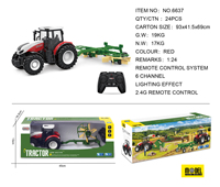 Haute qualité 1/24 camion agricole en plastique 2.4G simulation de remorque télécommandée grand véhicule d'ingénierie jouet tracteur RC