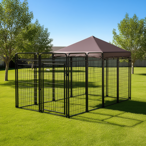 Outdoor Dog Kennel 9.3x4.6 Ft Steel Wire <b>Frame</b> UV Protection Lockable For Medium To <b>Large</b> Dogs - Product Image 2