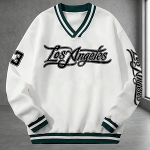 Suéter Deportivo de Punto con Cuello en V para Hombre, Diseño de Dibujos Animados, Corte Holgado, Talla Personalizada, Logotipo Personalizado, Tecnología de Lavado, Venta Directa de Fábrica, Invierno - Product Image 2