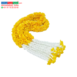 Artificial Yellow and <b>White</b> Flower Garland Decorative <b>Hanging</b> Floral Mala for Wedding Festival Temple Event Decoration - Product Image 5