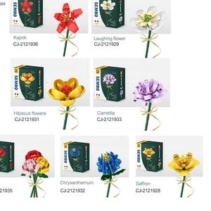 Regalo di compleanno educativo Bouquet romantico creativo fatto da te assemblare in mattoni di plastica blocco fiore - Product Image 6