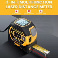 Distancemètre laser portable 40m/60m avec télémètre laser OEM à ligne croisée, ruban à mesurer et outil de roulette