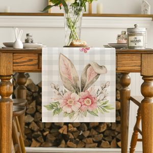 New Easter Bunny Easter Kitchen Saisonale Frühlings dekor Tischdecke Happy Easter Eggs Rabbit Floral Tisch dekoration - Product Image 4