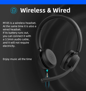 New Arrival Bluetooth Trucker <strong>Headset</strong> with Microphone Noise Canceling For MS Teams Call Center Skype Wireless Wire Headphone - Product Image 3