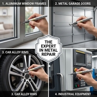 Stylo de retouche professionnel en alliage d'aluminium – Marqueur de réparation de peinture personnalisé OEM/ODM pour cadres de fenêtres, jantes et surfaces métalliques
