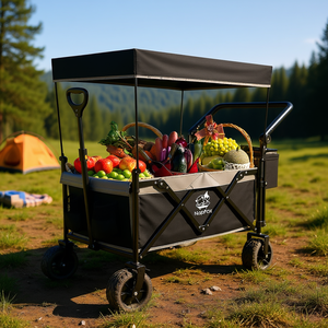 Chariot pliable tout-terrain NapFox 140L avec frein pour le camping, la plage et les activités de plein air - Product Image 2