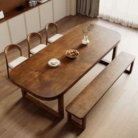 Ensemble de table à manger en bois de haute qualité, table en bois massif en noyer d'Amérique du Sud avec finition époxy, table à manger unique