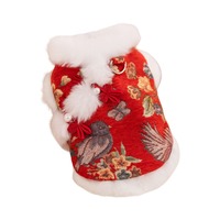 Veste de costume Tang festive du Nouvel An chinois pour animaux de compagnie, en coton chaud, avec boutons grenouille chinois, pour chien et chat, costume de festival