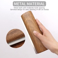 Peigne à cheval en bois avec Logo personnalisé, outil de désherbage, brosse de toilettage pour cheval, vente en gros, 20CM