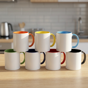 Juego de Tazas de Cerámica de 11 oz, Diseño Minimalista de Doble Color Interior y Exterior, Apto para Lavavajillas y Microondas, Reutilizable, para Uso Doméstico - Product Image 5