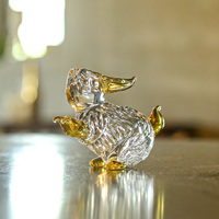 Figura de Conejo en Forma de Bola de Cristal Amarillo Pulido Hecha a Mano, Coleccionable, Arte Popular Ecológico, Estatua con Estampado de Animal del Zodíaco, Primavera