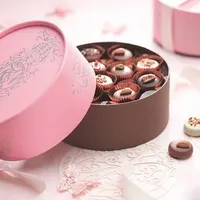 Boîte ronde en carton pour cadeaux, emballage de chocolat, fleur à