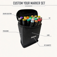 Lot de marqueurs à alcool double pointe 24 couleurs personnalisables pour artistes et designers – Vente en gros, marque privée, directement de l'usine