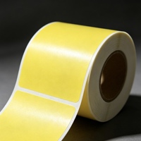 Rouleau d'étiquettes autocollantes vierges jaunes, couleur personnalisée, étiquettes thermiques pour le marquage des stocks d'entrepôt