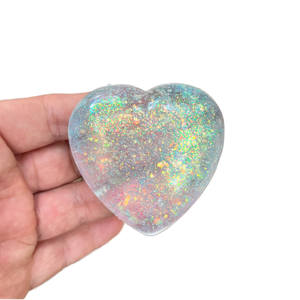 Atractiva Pelota Antiestrés de TPR con Forma de Corazón de 7cm, con Purpurina, Suave y Blanda, Regalo para Niños de 5 a 7 Años, Unisex, Crea Felicidad - Product Image 2