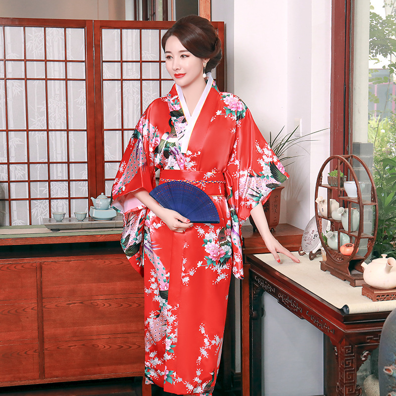 Kimono Girl - Japanese Tradition Style Floral Print Dress