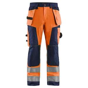 BLAKLADER - 156818115389C58 Pantalones artesanos de alta visibilidad naranja/Azul Marino-EAN 7330509402818 ROPA DE TRABAJO DE LA HI-VIS - Product Image 1