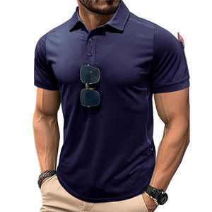 Polo informal de secado rápido para hombre, camisa de Golf deportiva con cuello de explosión con decoración de botones, tela estampada de tamaño XL - Product Image 2