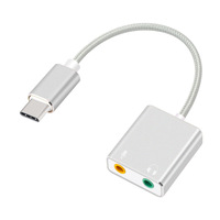 USB Typ-C Externe Soundkarte Audio-Adapter mit Mikrofon- und Kopfhöreranschluss für Laptop, Smartphone, Tablet