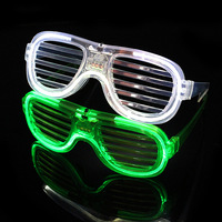 Lunettes LED Lumineuses à Volets, Effet Lumière Froide, Accessoires de Fête, Bar, Rave, Festival de Musique, Lampes Torches de Soutien, Piles AG3*3, Utilisation Intérieure