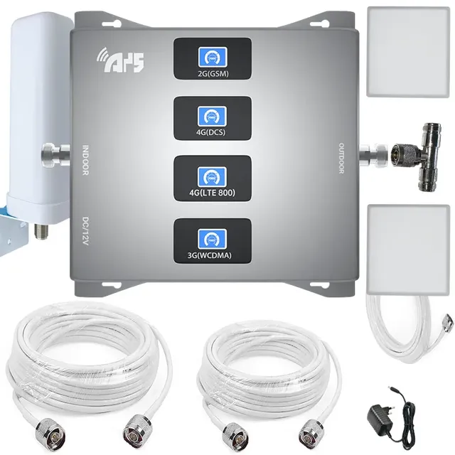 2G 3G 4G Signal Booster 800 900 1800 2100 MHz Band 4-Band Cellular Amplifier Repeaters Home or Office Use Band Booster Amplifier