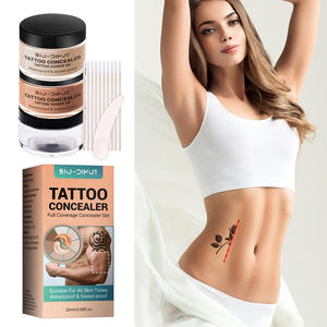 Maquillaje para cubrir tatuajes en 2 colores, resistente al agua, corrector de tatuajes de larga duración, maquillaje profesional para piernas corporales para cicatrices de tatuajes, manchas oscuras - Product Image 3