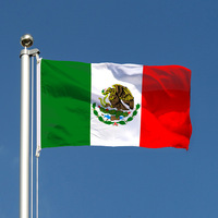 Drapeau Mexique 3x5 pieds 100% polyester imprimé en sérigraphie pour mât de drapeau en bambou, bannière nationale imprimée