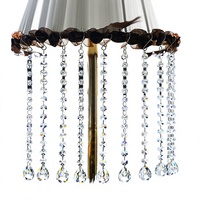 Chaînes de perles octogonales en cristal transparent Bauhinia Art Déco Kanpura de 30 cm pour lustre, guirlande, anniversaire, mariage, fête