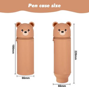 Support de stylo en silicone ours en peluche OEM, <span class=keywords><strong>organisateur</strong></span> de bureau personnalisé en forme d'animal pour enfants, étui à crayons mignon en gros sans BPA - Product Image 3