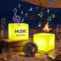 Haut-parleur LED intelligent lumineux avec télécommande, en matériau PC, IP54, lumière d'ambiance moderne, son de haute qualité, pour la maison et les bars