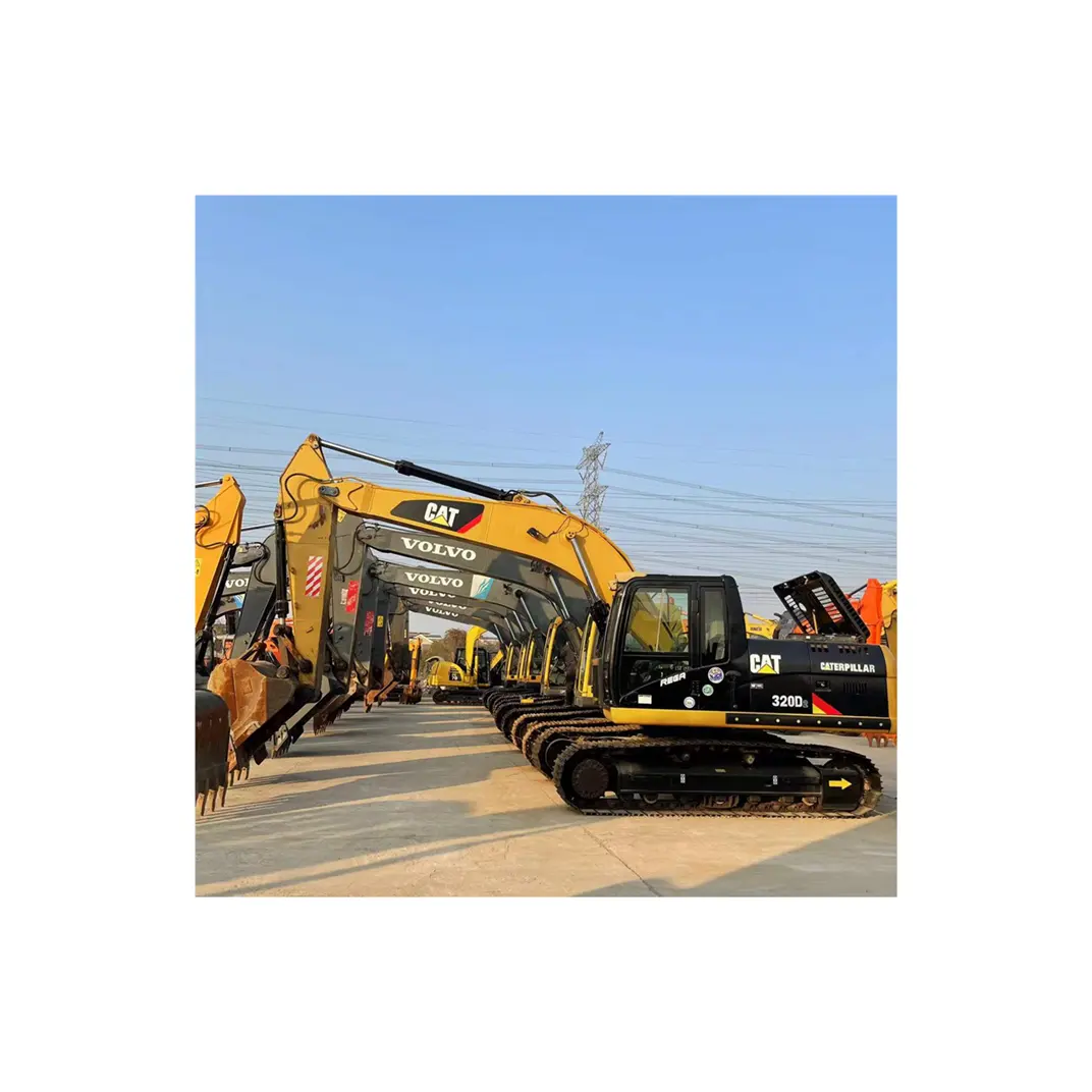 Máquina excavadora de 20 toneladas para construcción de carreteras pesadas Excavadora de acero de pista CAT usada 320D2 320D CAT 320