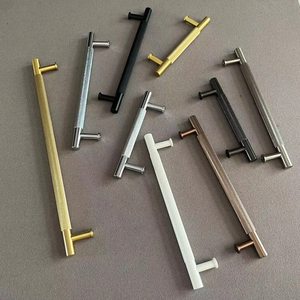 MLP07 Kitchen Cabinet Solid Brass Aluminum Matt <strong>Drawer</strong> <strong>Gold</strong> Brass Knurled Handle - Product Image 6