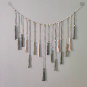 Nordique Simple Ins bohème en bois perle <span class=keywords><strong>Photo</strong></span> gland tissé à la main coton corde tenture <span class=keywords><strong>murale</strong></span> extérieure décoration <span class=keywords><strong>murale</strong></span> à la main <span class=keywords><strong>tapisserie</strong></span> <span class=keywords><strong>murale</strong></span> - Product Image 4