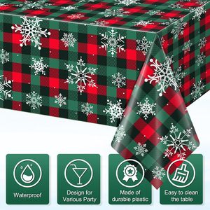 Tovaglia Natalizia Usa e Getta Impermeabile con Motivi Allegri a Quadri e Fiocchi di Neve per Feste di <span class=keywords><strong>Natale</strong></span> <span class=keywords><strong>BUON</strong></span> <span class=keywords><strong>NATALE</strong></span> - Product Image 2