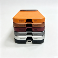 Étui de téléphone magnétique en cuir orange avec grande fenêtre pour iPhone 15, 16, 17 Pro, 18 Max, transformable instantanément en 17 Pro Max