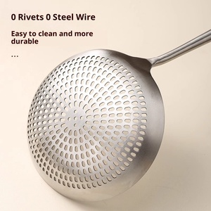 Cuchara Coladora de Acero Inoxidable 304, Utensilio de Cocina de Grado Alimenticio para Freír, Escurrir Pasta, Fideos y Otras Comidas - Product Image 3