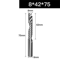 Fresa de grabado CNC de corte descendente de un solo filo espiral izquierda para aluminio