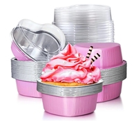 Boîte à gâteau en forme de cœur, moule à cupcakes jetable en aluminium, moule à gâteau, gobelets de service pour la cuisine, 100 ml