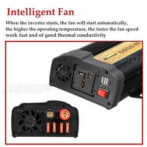 Inversor de Corriente de 6000W, 12V a 220V CA, Pantalla LCD Digital, Máximo 12000 Vatios, Onda Sinusoidal Modificada, Convertidor para Carga de Automóvil, Transformador USB - Product Image 4