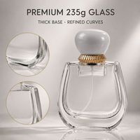 Flacon de parfum en verre de luxe personnalisé 80 ml, col serti 15 mm, pulvérisateur, fond plat épais, emballage vide pour parfum avec bouchon unique