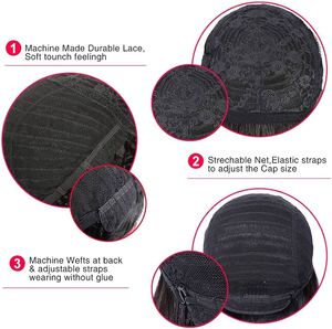 Wijnrode <span class=keywords><strong>Pixie</strong></span> Cut Golvende Machine Gemaakt Pruik Braziliaans Indiaas Raw Remy Virgin 100% Echt Haar <span class=keywords><strong>Pixie</strong></span> Geen Kant Lijmloze Pruik - Product Image 6