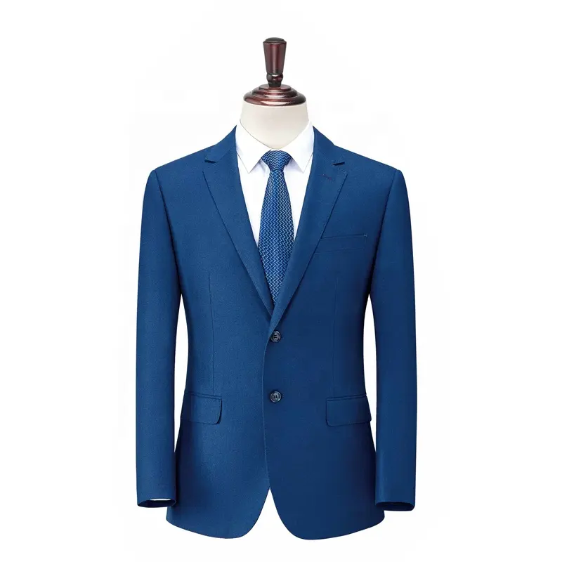 High Quality Wedding Men's Business Casual Suit Blue100% Wool Fabric Navy Blue Suits for Men