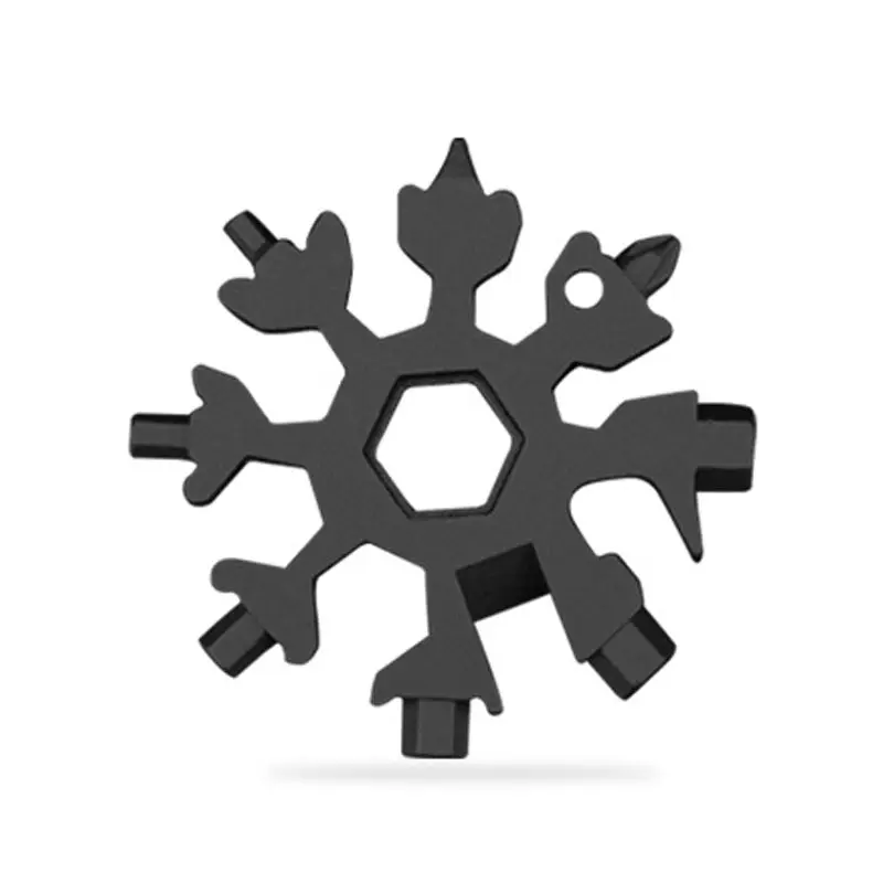 18 em 1 Aço Inoxidável EDC Snow Flake Wrench Keychain Multi Ferramenta Snowflake Spanner