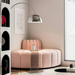 Canapé d'angle incurvé créatif et coloré de style moderne, conçu par un designer pour le salon, canapé luxueux en tissu <span class=keywords><strong>français</strong></span> avec design en peau d'agneau - Product Image 3
