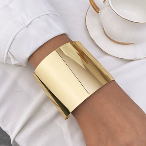 Bán Buôn Thời Trang Phóng Đại Lớn Mạ Vàng Phong Cách Vòng Tròn Lớn Mở Cuff <span class=keywords><strong>Bangle</strong></span> Vòng Đeo Tay Thiết Lập Cho Phụ Nữ Cô Gái Đồ Trang Sức - Product Image 3