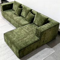 Canapé modulaire élégant en forme de L, compressé sous vide, pour salon moderne, en tissu, effet nuage, en mousse, livré en boîte
