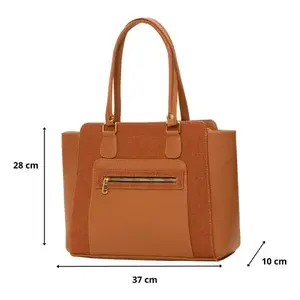 Bolso Tote de Yute Color Camel para Mujer, Marca Fana Itzira, Tamaño Mediano, Diseño de Leopardo, Asa Larga, Cierre de Cremallera, para Uso Publicitario - Product Image 4